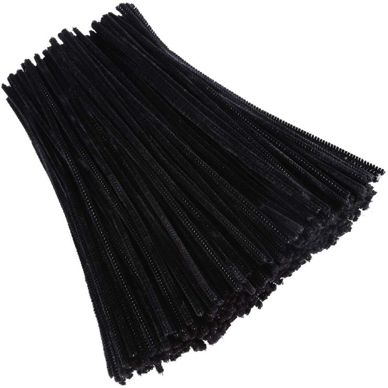 Caydo 400 Pieces Black Pipe Cleaners Craft Chenille Stems for Kids DIY Art and Craft Projects Home Decorations and Dreadlock Braiding, 6mm x 12inch - Image 1